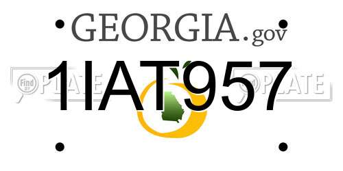 1IAT957 Georgia License Plate
