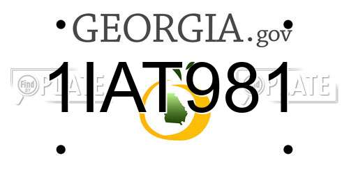 1IAT981 Georgia License Plate