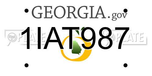 1IAT987 Georgia License Plate