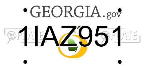 1IAZ951 Georgia License Plate