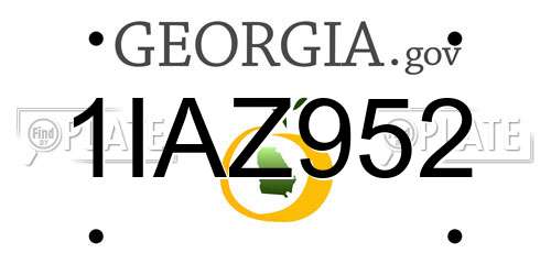 1IAZ952 Georgia License Plate