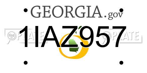 1IAZ957 Georgia License Plate