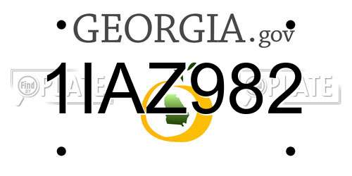 1IAZ982 Georgia License Plate