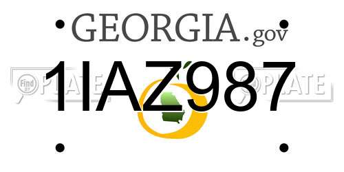 1IAZ987 Georgia License Plate