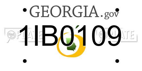 1IB0109 Georgia License Plate