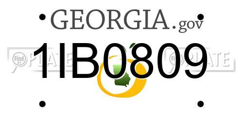 1IB0809 Georgia License Plate