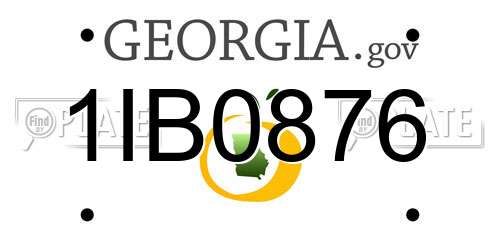 1IB0876 Georgia License Plate