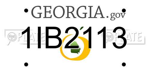 1IB2113 Georgia License Plate