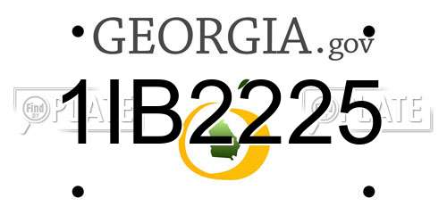 1IB2225 Georgia License Plate