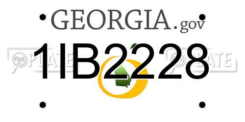 1IB2228 Georgia License Plate