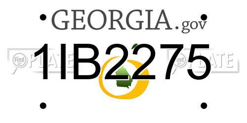 1IB2275 Georgia License Plate