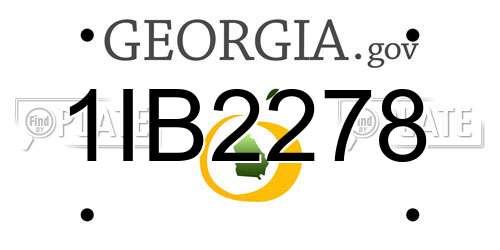 1IB2278 Georgia License Plate