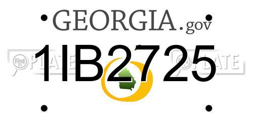 1IB2725 Georgia License Plate