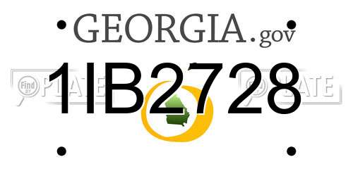 1IB2728 Georgia License Plate