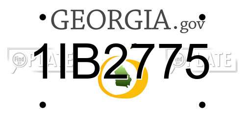 1IB2775 Georgia License Plate