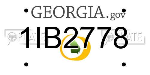 1IB2778 Georgia License Plate