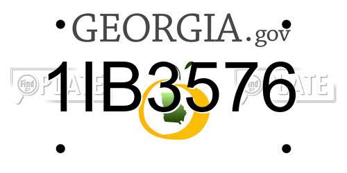 1IB3576 Georgia License Plate