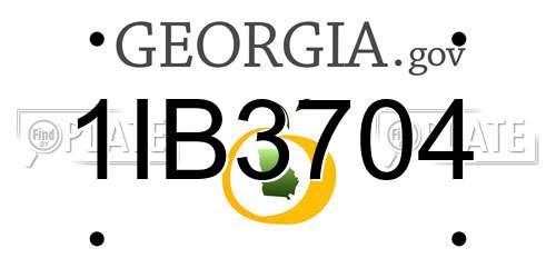1IB3704 Georgia License Plate