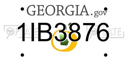 1IB3876 Georgia License Plate