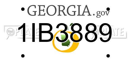 1IB3889 Georgia License Plate