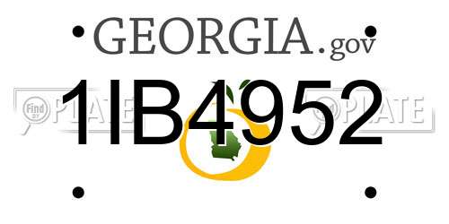 1IB4952 Georgia License Plate