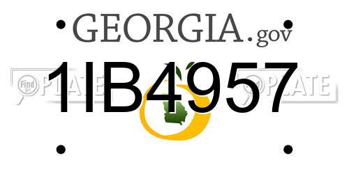 1IB4957 Georgia License Plate