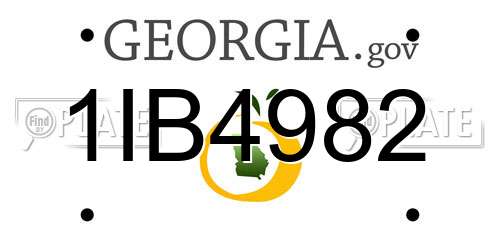 1IB4982 Georgia License Plate