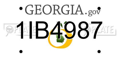 1IB4987 Georgia License Plate