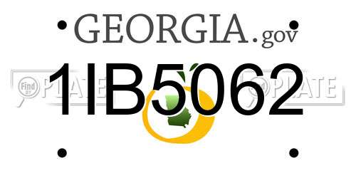 1IB5062 Georgia License Plate