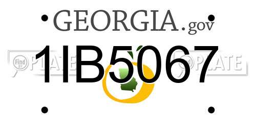 1IB5067 Georgia License Plate
