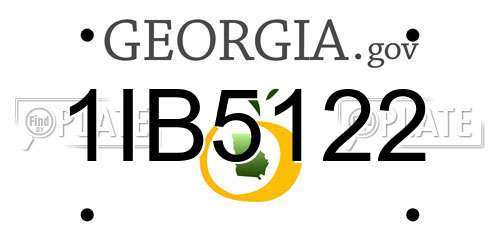 1IB5122 Georgia License Plate
