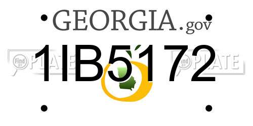 1IB5172 Georgia License Plate