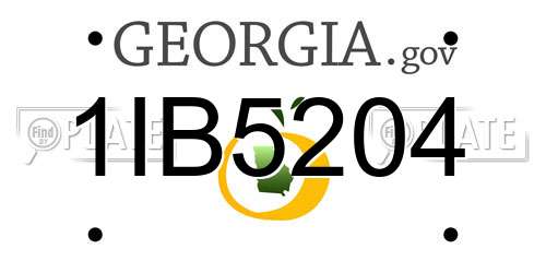 1IB5204 Georgia License Plate