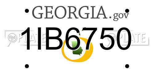 1IB6750 Georgia License Plate