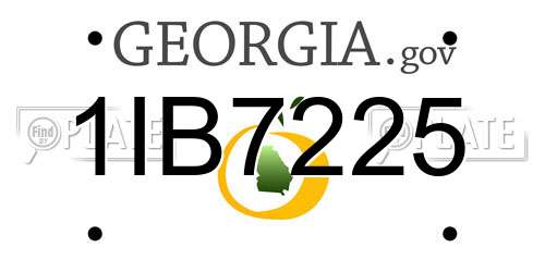 1IB7225 Georgia License Plate