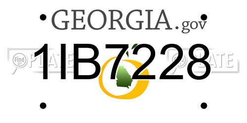 1IB7228 Georgia License Plate