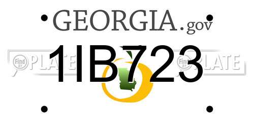 1IB723 Georgia License Plate