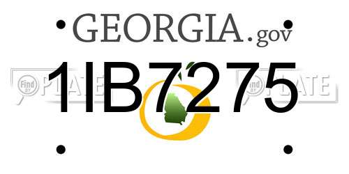 1IB7275 Georgia License Plate