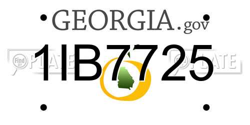 1IB7725 Georgia License Plate