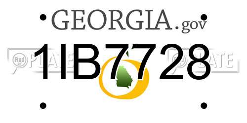 1IB7728 Georgia License Plate