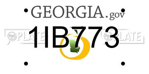 1IB773 Georgia License Plate