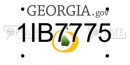 1IB7775 Georgia License Plate