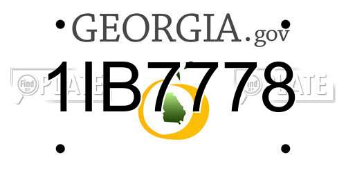 1IB7778 Georgia License Plate