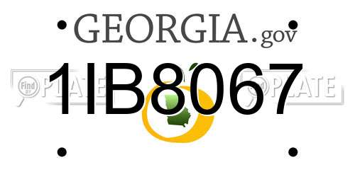 1IB8067 Georgia License Plate