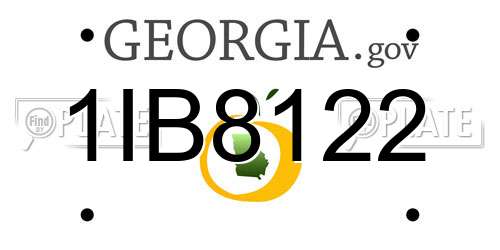 1IB8122 Georgia License Plate