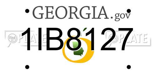 1IB8127 Georgia License Plate