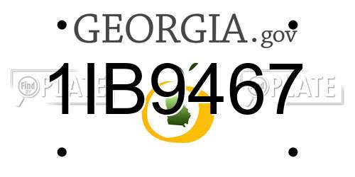 1IB9467 Georgia License Plate