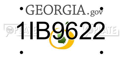1IB9622 Georgia License Plate
