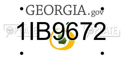 1IB9672 Georgia License Plate