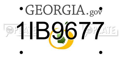 1IB9677 Georgia License Plate